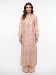 Blush Pink Sheesha Silk Embroidered Suit