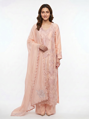 Blush Pink Sheesha Silk Embroidered Suit