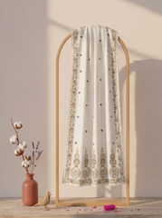 Butter Yellow Medium Silk Block Printed Dupatta