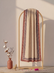 Peach Medium Silk Block Printed Dupatta