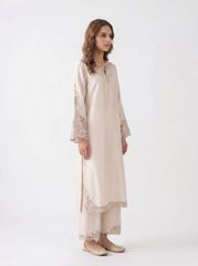 Milky White Sheesha Silk Dress