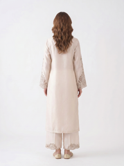 Milky White Sheesha Silk Dress