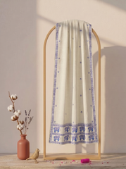 Lemon Yellow Medium Silk Block Printed Dupatta