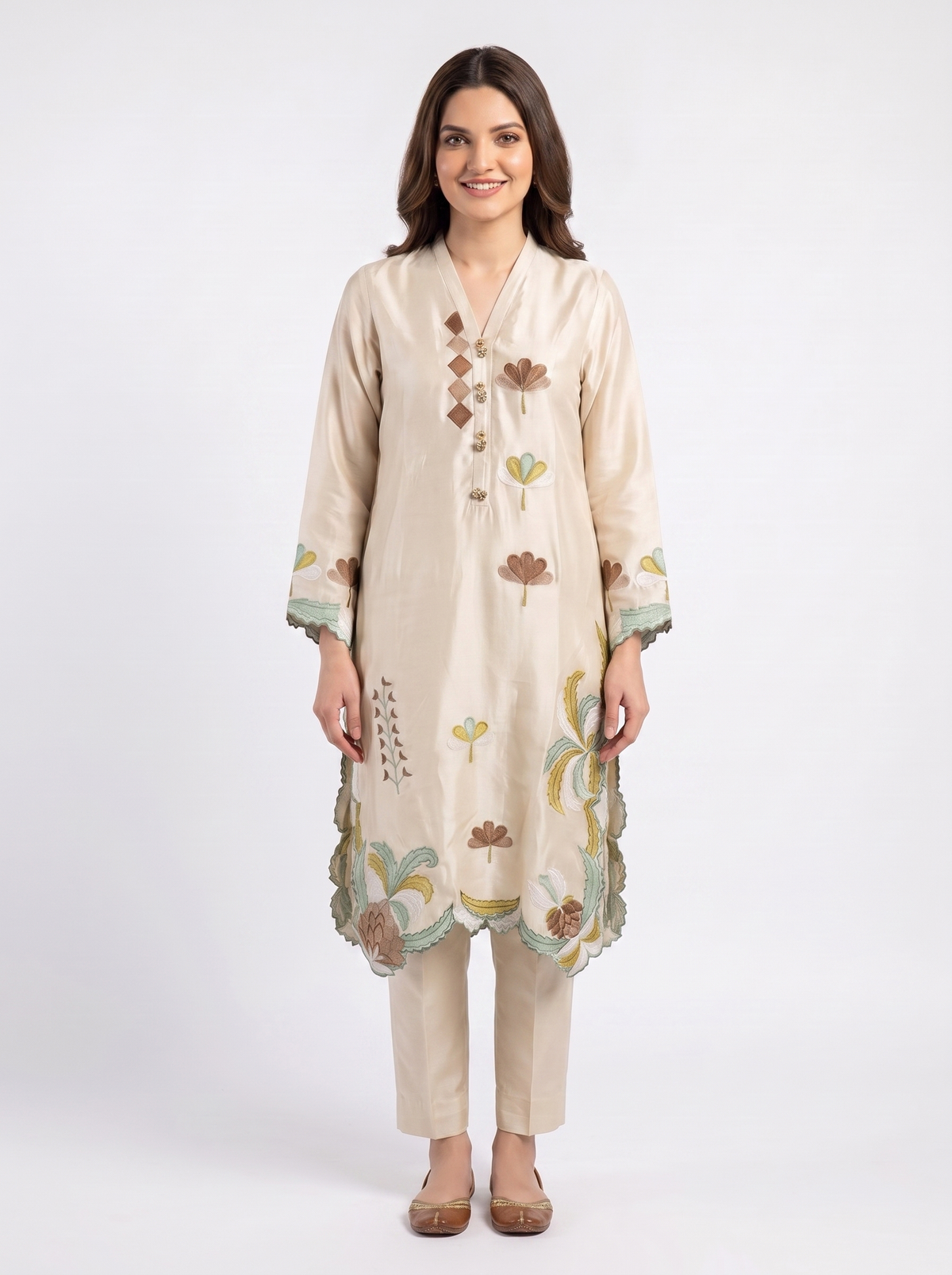 Light Mint Sheesha Silk Dress with Medium Silk Dupatta